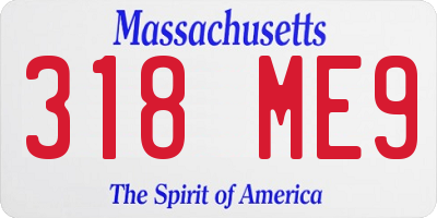 MA license plate 318ME9