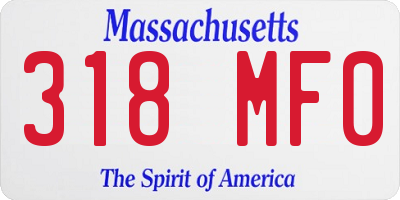 MA license plate 318MF0