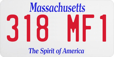 MA license plate 318MF1