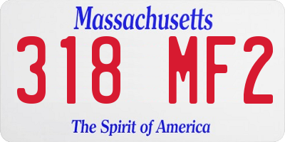 MA license plate 318MF2
