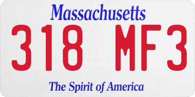 MA license plate 318MF3