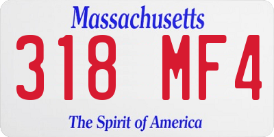MA license plate 318MF4