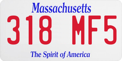 MA license plate 318MF5