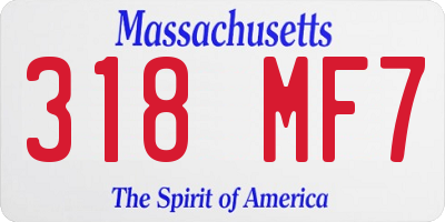 MA license plate 318MF7