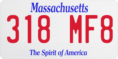 MA license plate 318MF8