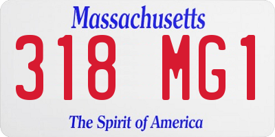 MA license plate 318MG1