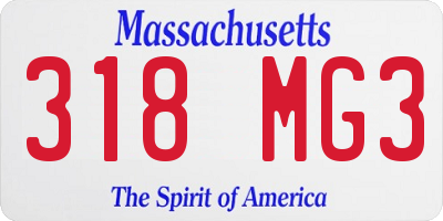 MA license plate 318MG3