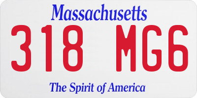 MA license plate 318MG6