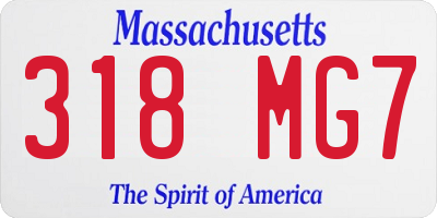 MA license plate 318MG7
