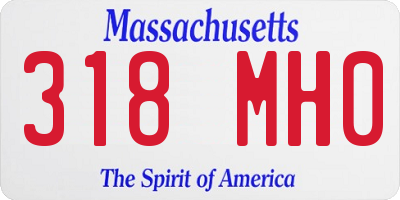MA license plate 318MH0