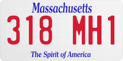 MA license plate 318MH1