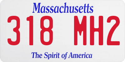 MA license plate 318MH2