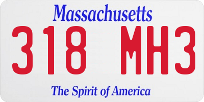 MA license plate 318MH3