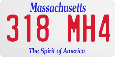 MA license plate 318MH4