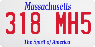 MA license plate 318MH5