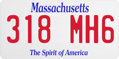 MA license plate 318MH6