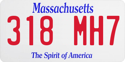 MA license plate 318MH7