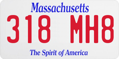 MA license plate 318MH8