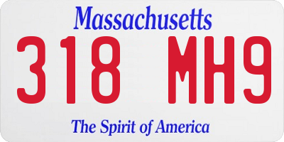 MA license plate 318MH9