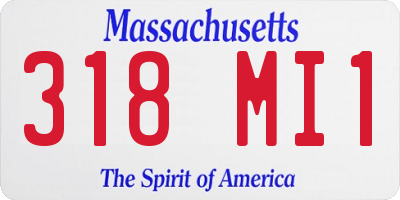 MA license plate 318MI1