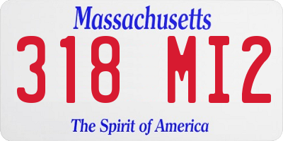 MA license plate 318MI2