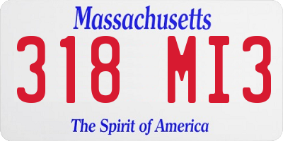 MA license plate 318MI3