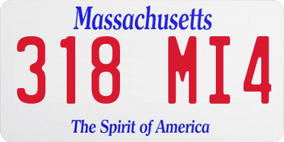 MA license plate 318MI4
