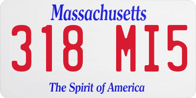 MA license plate 318MI5