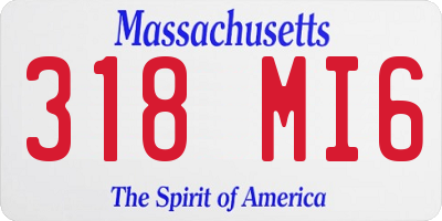MA license plate 318MI6