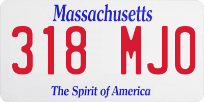 MA license plate 318MJ0