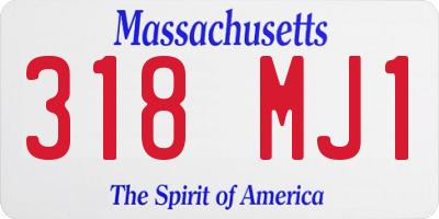 MA license plate 318MJ1