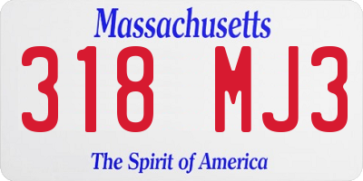 MA license plate 318MJ3