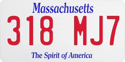 MA license plate 318MJ7