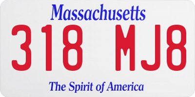 MA license plate 318MJ8