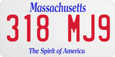 MA license plate 318MJ9