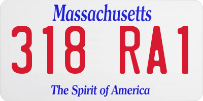 MA license plate 318RA1