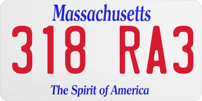 MA license plate 318RA3
