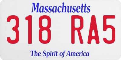 MA license plate 318RA5