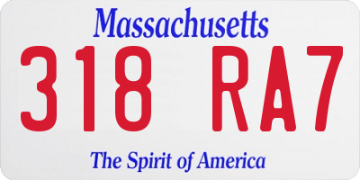 MA license plate 318RA7
