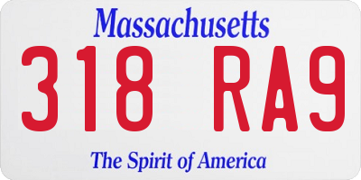 MA license plate 318RA9