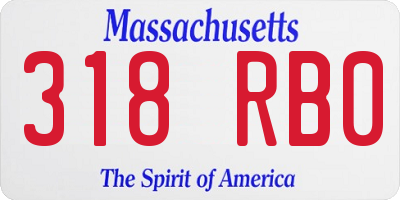 MA license plate 318RB0