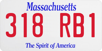 MA license plate 318RB1