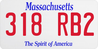 MA license plate 318RB2