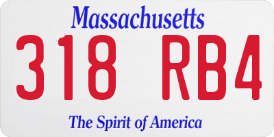 MA license plate 318RB4