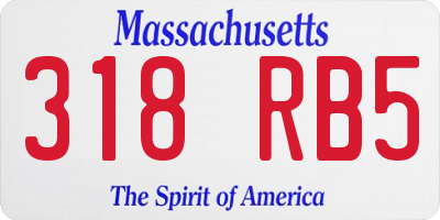 MA license plate 318RB5