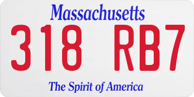 MA license plate 318RB7