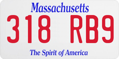 MA license plate 318RB9