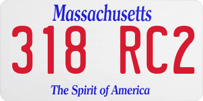 MA license plate 318RC2