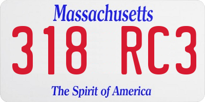 MA license plate 318RC3