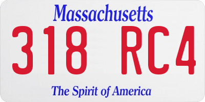 MA license plate 318RC4